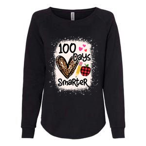 100 Days Smarter Leopard Bleached 100th Day School Teacher Gift Womens California Wash Sweatshirt