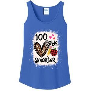 100 Days Smarter Leopard Bleached 100th Day School Teacher Gift Ladies Essential Tank