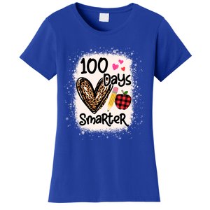 100 Days Smarter Leopard Bleached 100th Day School Teacher Gift Women's T-Shirt