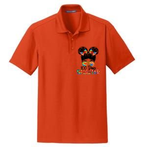 100 Days Smarter Messy Bun 100th Day Of School Gift Dry Zone Grid Polo