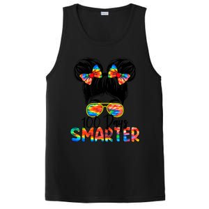 100 Days Smarter Messy Bun 100th Day Of School Gift PosiCharge Competitor Tank