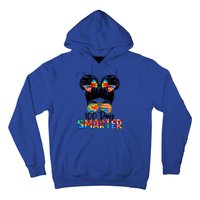 100 Days Smarter Messy Bun 100th Day Of School Gift Hoodie