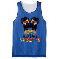 100 Days Smarter Messy Bun 100th Day Of School Gift Mesh Reversible Basketball Jersey Tank