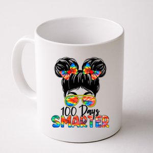 100 Days Smarter Messy Bun 100th Day Of School Gift Coffee Mug