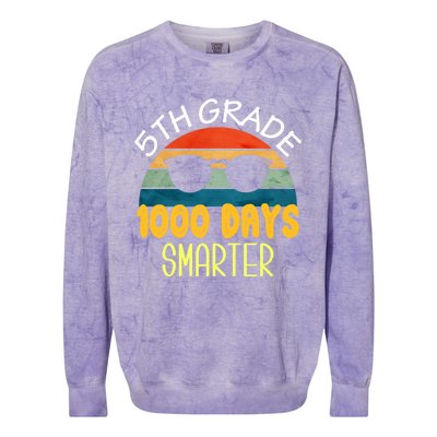 1000 Days Smarter Fifth 5th Grade Teacher Student Of School Colorblast Crewneck Sweatshirt