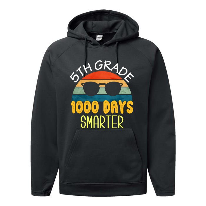 1000 Days Smarter Fifth 5th Grade Teacher Student Of School Performance Fleece Hoodie