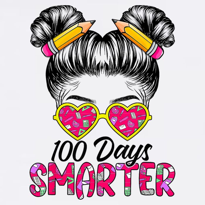 100 Days Smarter Messy Bun Hair 100th Day Of School 11oz C Handle Ceramic Mug