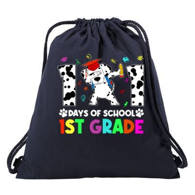 101 Days Smarter 1st Grade Happy 100th Days Dog Student Drawstring Bag