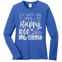 1000 Days Smarter Fifth Grade Teacher 100th Day Of School Gift Ladies Long Sleeve Shirt