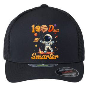 100 Days Smarter 100th Day Of School For Boy Girl Astronaut Gift Flexfit Unipanel Trucker Cap