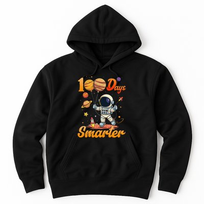 100 Days Smarter 100th Day Of School For Boy Girl Astronaut Gift Hoodie