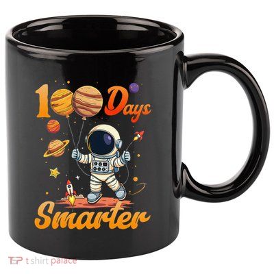 100 Days Smarter 100th Day Of School For Boy Girl Astronaut Gift 11oz C Handle Ceramic Mug