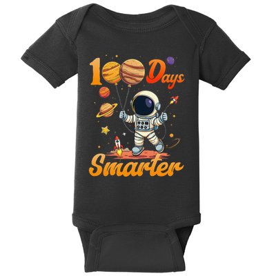 100 Days Smarter 100th Day Of School For Boy Girl Astronaut Gift Baby Bodysuit