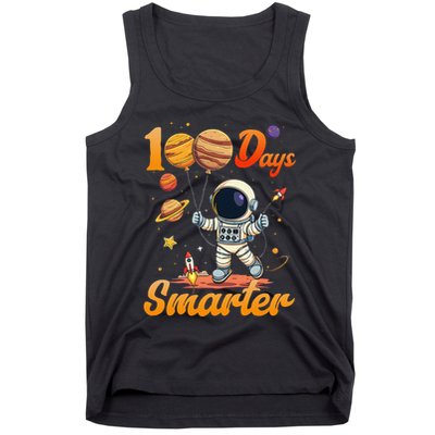 100 Days Smarter 100th Day Of School For Boy Girl Astronaut Gift Tank Top
