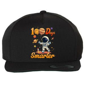 100 Days Smarter 100th Day Of School For Boy Girl Astronaut Gift Wool Snapback Cap