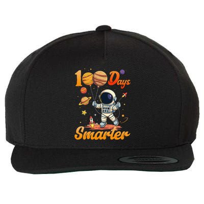 100 Days Smarter 100th Day Of School For Boy Girl Astronaut Gift Wool Snapback Cap