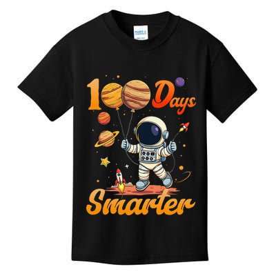 100 Days Smarter 100th Day Of School For Boy Girl Astronaut Gift Kids T-Shirt