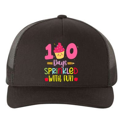 100 Days Sprinkled With Fun Cupcake 100th Day Of School Girl Yupoong Adult 5-Panel Trucker Hat