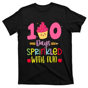 100 Days Sprinkled With Fun Cupcake 100th Day Of School Girl T-Shirt