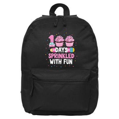 100 Days Sprinkled With Fun Cupcake 100 Day Of School 16 in Basic Backpack