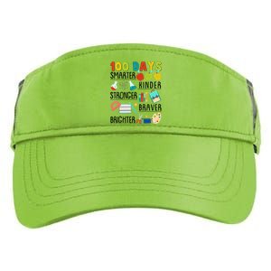 100 Days Smarter Kinder Stronger Braver Brighter 100 Days Of School Adult Drive Performance Visor