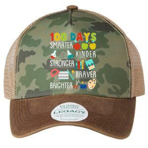 100 Days Smarter Kinder Stronger Braver Brighter 100 Days Of School Legacy Tie Dye Trucker Hat