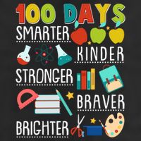 100 Days Smarter Kinder Stronger Braver Brighter 100 Days Of School 7 Panel Mesh Trucker Snapback Hat