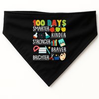 100 Days Smarter Kinder Stronger Braver Brighter 100 Days Of School USA-Made Doggie Bandana