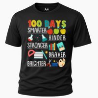100 Days Smarter Kinder Stronger Braver Brighter 100 Days Of School Cooling Performance Crew T-Shirt