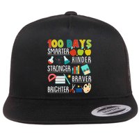 100 Days Smarter Kinder Stronger Braver Brighter 100 Days Of School Flatbill Hat