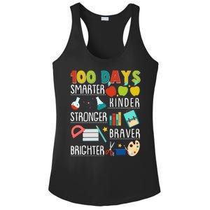 100 Days Smarter Kinder Stronger Braver Brighter 100 Days Of School Ladies PosiCharge Competitor Racerback Tank