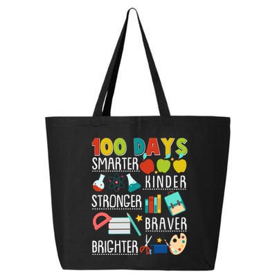 100 Days Smarter Kinder Stronger Braver Brighter 100 Days Of School 25L Jumbo Tote