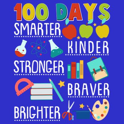 100 Days Smarter Kinder Stronger Braver Brighter 100 Days Of School T-Shirt