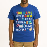 100 Days Smarter Kinder Stronger Braver Brighter 100 Days Of School Tall T-Shirt