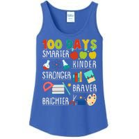 100 Days Smarter Kinder Stronger Braver Brighter 100 Days Of School Ladies Essential Tank