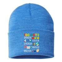 100 Days Smarter Kinder Stronger Braver Brighter 100 Days Of School Sustainable Knit Beanie