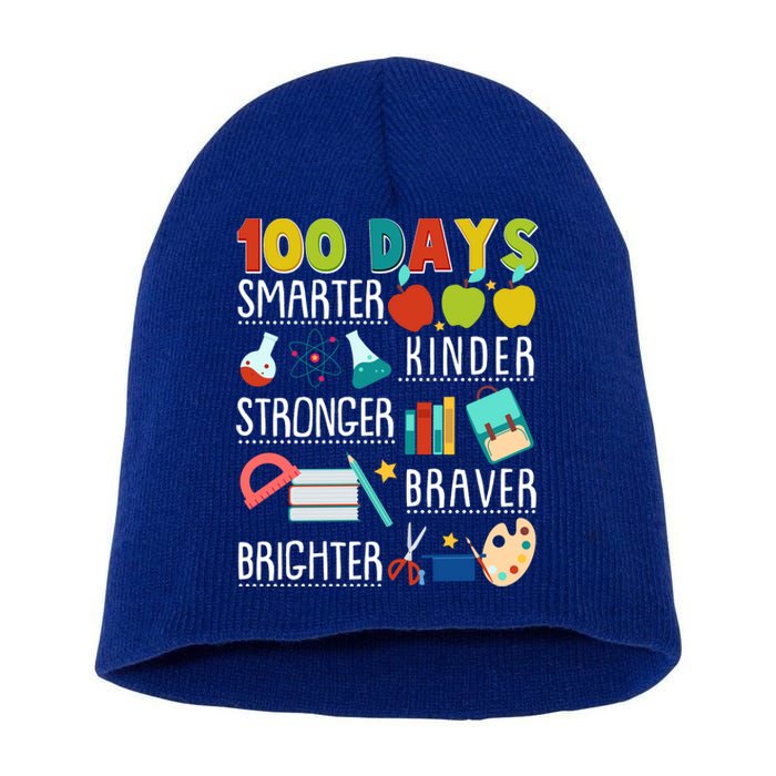 100 Days Smarter Kinder Stronger Braver Brighter 100 Days Of School Short Acrylic Beanie