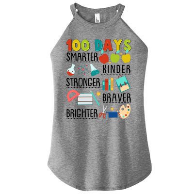 100 Days Smarter Kinder Stronger Braver Brighter 100 Days Of School Women’s Perfect Tri Rocker Tank