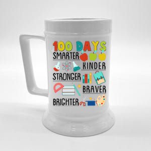 100 Days Smarter Kinder Stronger Braver Brighter 100 Days Of School Beer Stein