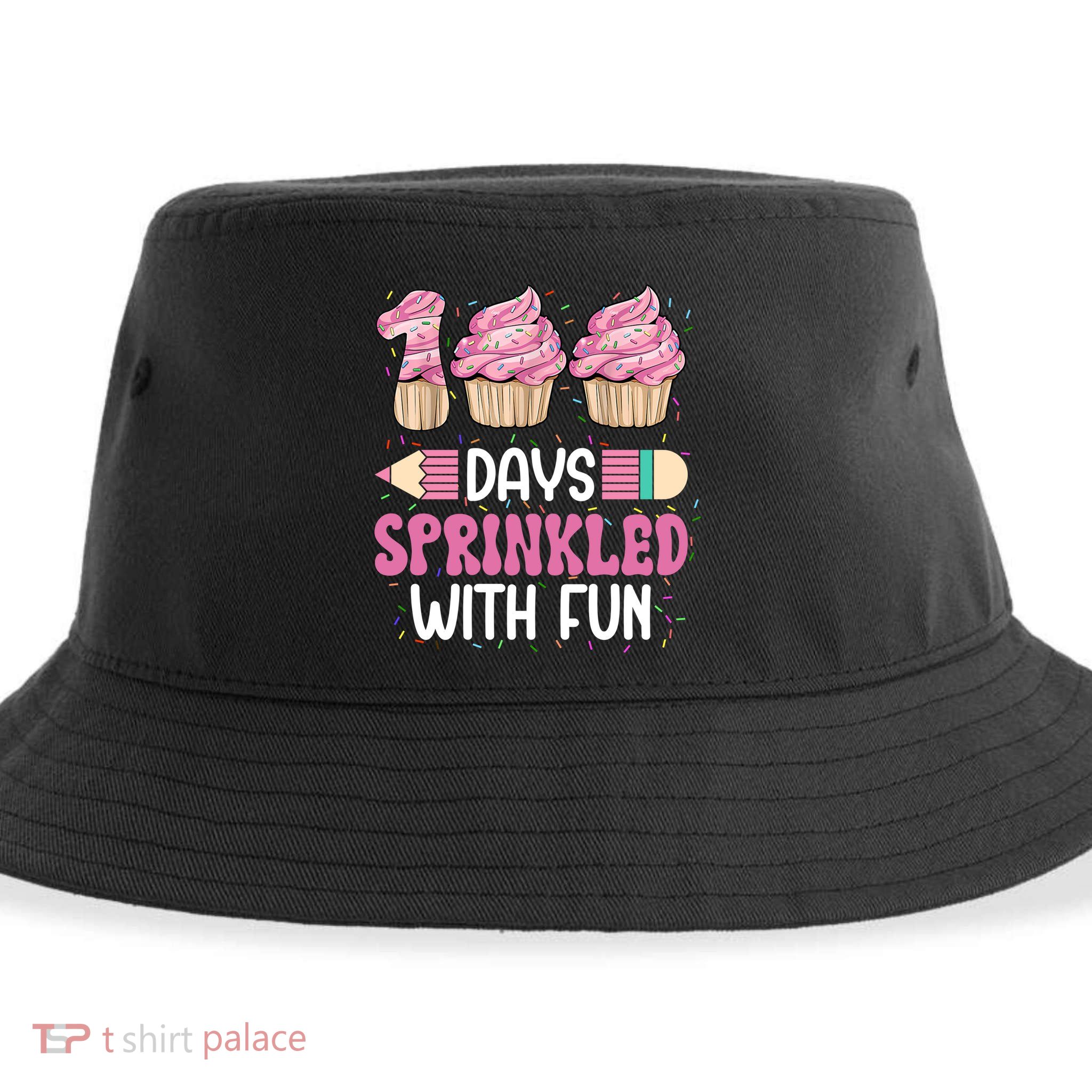 100 Days Sprinkled With Fun Cupcake 100th Day Of School Sustainable Bucket Hat