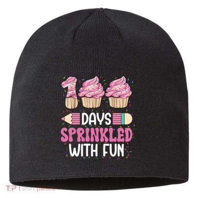 100 Days Sprinkled With Fun Cupcake 100th Day Of School Sustainable Beanie