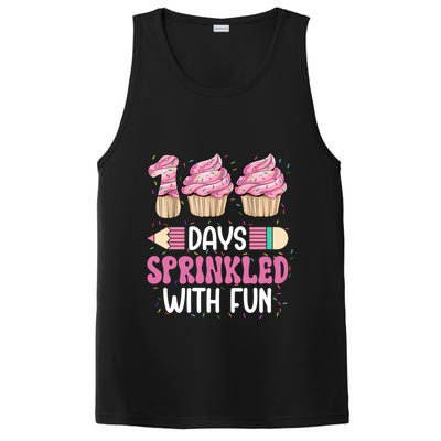 100 Days Sprinkled With Fun Cupcake 100th Day Of School PosiCharge Competitor Tank