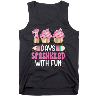 100 Days Sprinkled With Fun Cupcake 100th Day Of School Tank Top