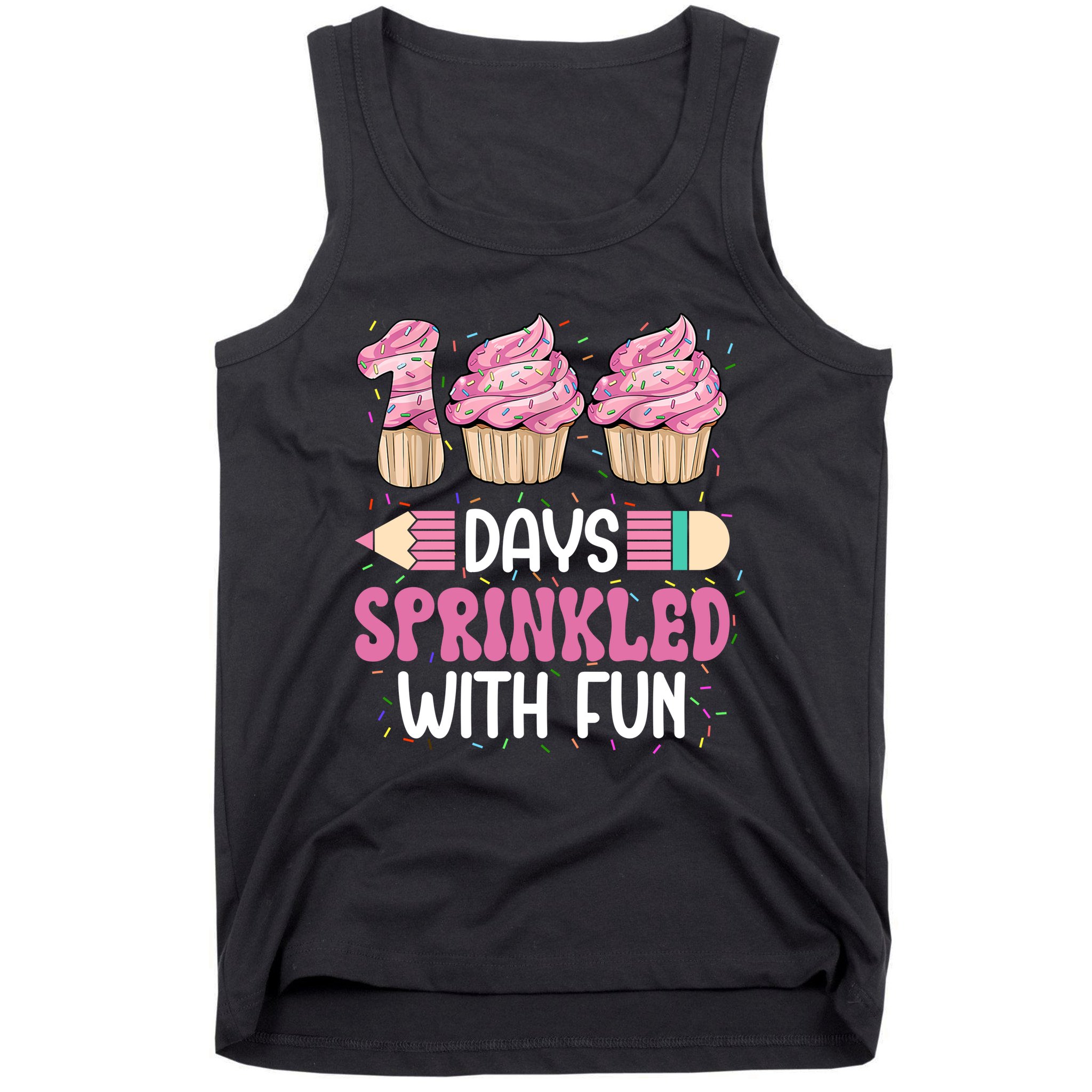 100 Days Sprinkled With Fun Cupcake 100th Day Of School Tank Top