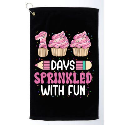 100 Days Sprinkled With Fun Cupcake 100th Day Of School Golf Towel