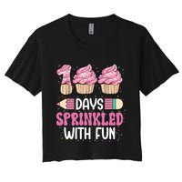 100 Days Sprinkled With Fun Cupcake 100th Day Of School Crop Top
