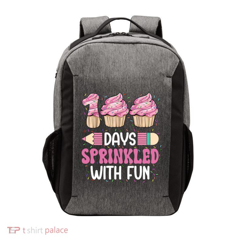 100 Days Sprinkled With Fun Cupcake 100th Day Of School Vector Backpack