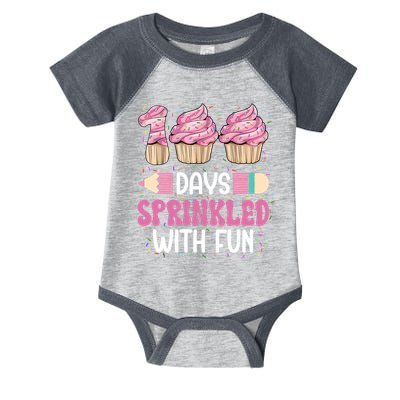 100 Days Sprinkled With Fun Cupcake 100th Day Of School Infant Baby Jersey Bodysuit