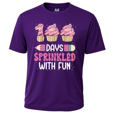 100 Days Sprinkled With Fun Cupcake 100th Day Of School Performance Shirt