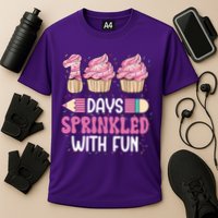100 Days Sprinkled With Fun Cupcake 100th Day Of School Cooling Performance Crew T-Shirt